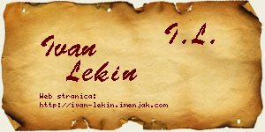 Ivan Lekin vizit kartica